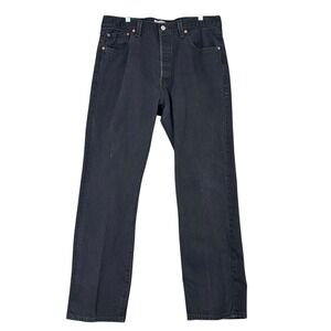 Levi's‎ 501 Mens Black Straight Leg Button Fly Jeans W38 L34